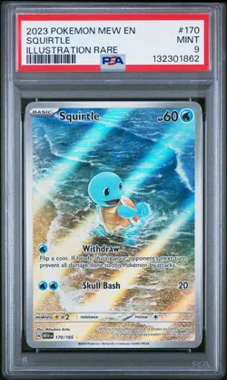 2023 POKEMON MEW EN-151 ILLUSTRATION RARE #170 SQUIRTLE PSA 9 - Image 1