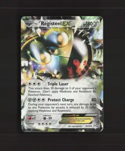 Registeel EX 81/124 Dragons Exalted Ultra Rare Holo Pokemon Card DMG - Image 1