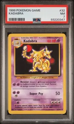 KADABRA - PSA 7 - 1999 POKEMON BASE SET UNIMITED #32 - Image 1