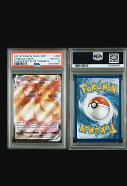2021 Pokemon SWSH Eevee VMAX #87 PSA 10 Black Star Promo - Image 3