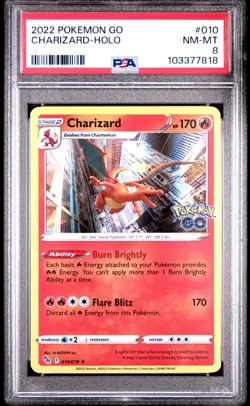 2022 POKEMON GO #010 CHARIZARD-HOLO PSA 8 - Image 1