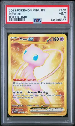 2023 POKEMON MEW EN-151 HYPER RARE #205 MEW EX PSA 9 - Image 1