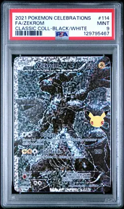 2021 POKEMON CELEBRATIONS CLASSIC COLL #114 FULL ART/ZEKROM PSA 9 - Image 1