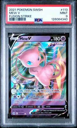 2021 POKEMON SWORD & SHIELD FUSION STRIKE #113 MEW V PSA 9 - Image 1