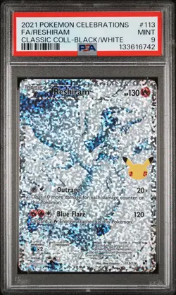 2021 POKEMON CELEBRATIONS CLASSIC COLL #113 FULL ART/RESHIRAM PSA 9 - Image 1