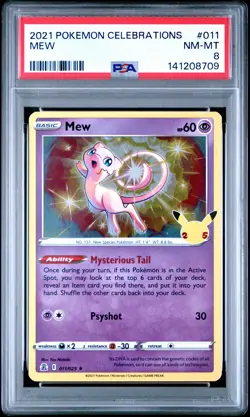 2021 POKEMON CELEBRATIONS #011 MEW PSA 8 - Image 1