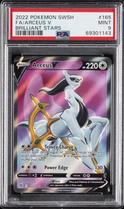 2022 POKEMON SWORD & SHIELD BRILLIANT STARS #165 FULL ART/ARCEUS V PSA 9 - Image 1