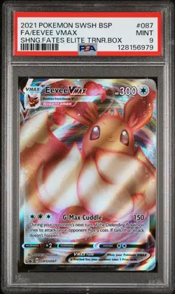 2021 POKEMON SWSH BLACK STAR PROMO #087 FULL ART/EEVEE VMAX PSA 9 - Image 1