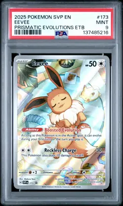 2025 POKEMON SVP EN-SV BLACK STAR PROMO #173 EEVEE PSA 9 - Image 1