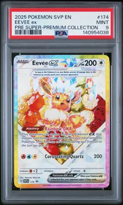 2025 POKEMON SVP EN-SV BLACK STAR PROMO #174 EEVEE EX PSA 9 - Image 1