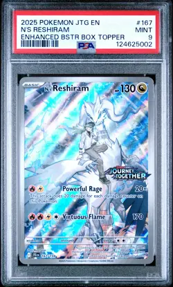 2025 POKEMON JTG EN-JOURNEY TOGETHER #167 N'S RESHIRAM PSA 9 - Image 1