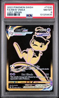 2022 POKEMON SWORD & SHIELD LOST ORIGIN #TG30 FULL ART/MEW VMAX PSA 8 - Image 1