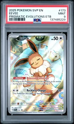 2025 POKEMON SVP EN-SV BLACK STAR PROMO #173 EEVEE PSA 9 - Image 1