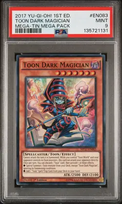 2017 YU-GI-OH! MEGA-TIN MEGA PACK 1ST ED #EN083 TOON DARK MAGICIAN PSA 9 - Image 1