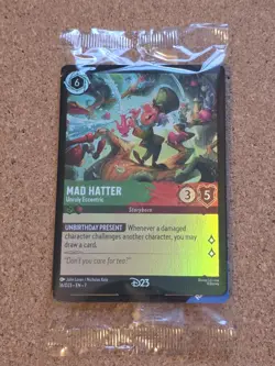 2026 Disney Lorcana D23 Promo MAD HATTER Gold Member Exclusive Card - Image 1