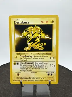 Shadowless Electabuzz 20/102 Rare Base Set Pokemon Trading Card LP / NM - Image 1