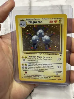 Pokemon Magneton 9/130 Base Set 2 Holo Pokemon Vintage Rare Card LP WOTC SWIRL - Image 1
