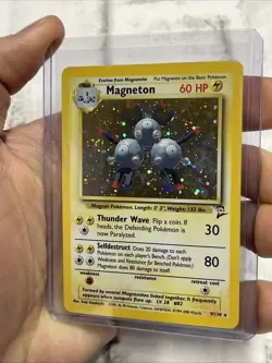 Pokemon Magneton 9/130 Base Set 2 Holo Pokemon Vintage Rare Card LP WOTC SWIRL - Image 2