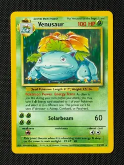 Pokemon Cards Venusaur 15/102 Holo Base Set Rare - Image 1