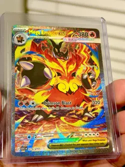 Pokemon Mega Emboar EX Secret Rare Full Art Holo Card ASC 273/217 - Image 2