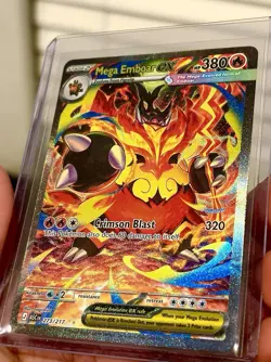 Pokemon Mega Emboar EX Secret Rare Full Art Holo Card ASC 273/217 - Image 3