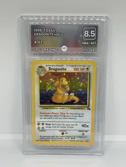 Pokemon Dragonite 4/62 Fossil Set Holo Card 1999 TCG VINTAGE ⭐PG grading 8.5⭐ - Image 1