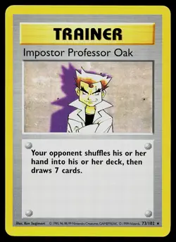 Pokemon Card - Impostor Professor Oak Base Set (Shadowless) 73/102 Rare - Image 1