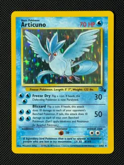Pokemon Cards Articuno 2/62 Fossil Holo Rare - Image 1