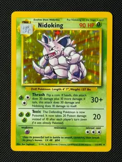 Pokemon Cards Nidoking 11/102 Holo Base Set Rare - Image 1