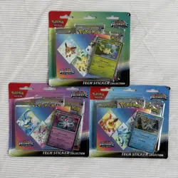 Pokemon TCG Scarlet & Violet Prismatic Evolutions Tech Sticker Pack Set Of 3 - Image 1