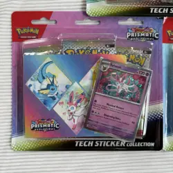 Pokemon TCG Scarlet & Violet Prismatic Evolutions Tech Sticker Pack Set Of 3 - Image 3
