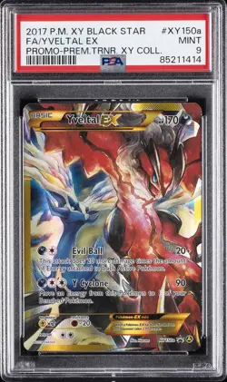 2017 POKEMON XY BLACK STAR PROMO PREM TRAINER XY COLL FULL ART/YVELTAL EX PSA 9 - Image 1