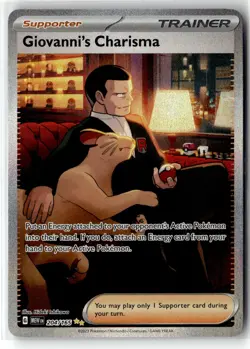 Giovanni's Charisma ⭐ 204/165 Holo Special Illustration Rare 151 Pokemon NM - Image 1