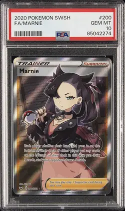 2020 POKEMON SWORD & SHIELD #200 FULL ART/MARNIE PSA 10 - Image 1