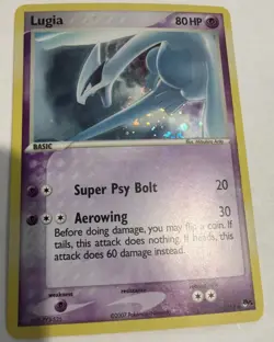 Pokemon Lugia POP Series 5 Holo 2007 2/17 Rare LP NM - Image 1
