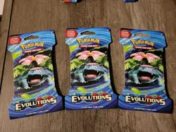 Pokemon TCG XY Evolutions Sleeved Booster Packs Lot of 3 Venusaur Artwork Sealed - Image 1