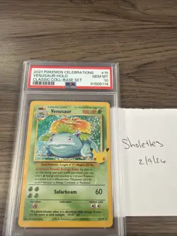 2021 Pokemon Celebrations Class Coll Base Set #15 Venusaur - Holo PSA 10 - Image 1