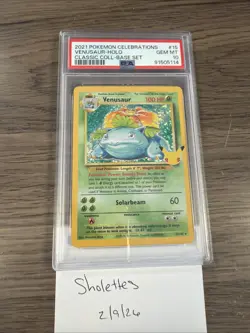 2021 Pokemon Celebrations Class Coll Base Set #15 Venusaur - Holo PSA 10 - Image 2