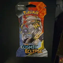 Pokemon TCG Sun & Moon Cosmic Eclipse Sleeved Booster Pack Sealed Solgaleo Lunal - Image 1