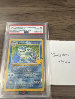 2021 Pokemon Celebrations Classic Collection Base Set Holo Blastoise #2 PSA 10 - Image 1