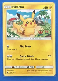 Pikachu 30/111 Crimson Invasion non-holo ~ Shibuzoh Art ~ Pokemon TCG - Image 1
