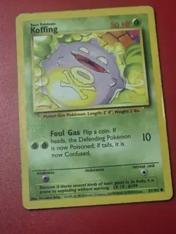 Pokemon TCG Koffing Base Set, Unlimited Common Card 51/102 - Image 1