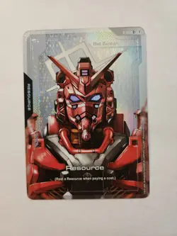 Red Gundam (R-013 C+) (Resource Holo)- Dual Impact - Gundam Card Game Bandai - Image 1