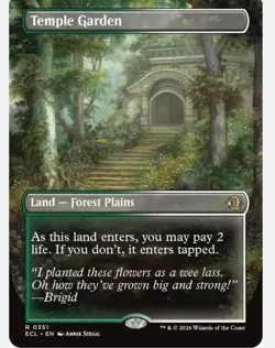Magic: The Gathering Temple Garden Rare Land ECL 0351 English Annie Stegg - Image 1