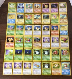 74 Card Lot Vintage Pokemon Base Jungle Fossil - Most Lightly/Moderately Played - Image 1