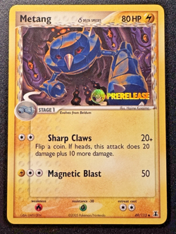 Prerelease Metang 49/113 EX Delta Species Pokemon Card Rare Stamped Near Mint - Image 1