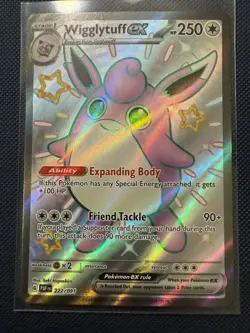 Pokemon TCG Wigglytuff EX Full Art Shiny Rare Holo Card 222/091 Paldean Fates - Image 1