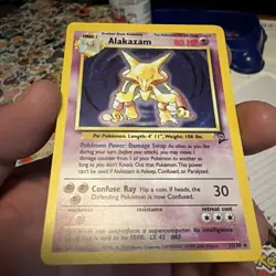 Pokemon TCG Alakazam Base Set Holo Rare 80 LP 1/130 - Image 2