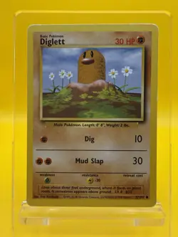 Base Set Pokemon TCG Diglett 47/102 MP - Image 1