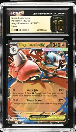 Pokemon TCG - Mega Lucario EX (CGC Pristine 10) 077/132 Holo (2025) - Image 1